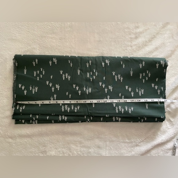 Hunter green with white trees fabric by the yard - Picture 2 of 2